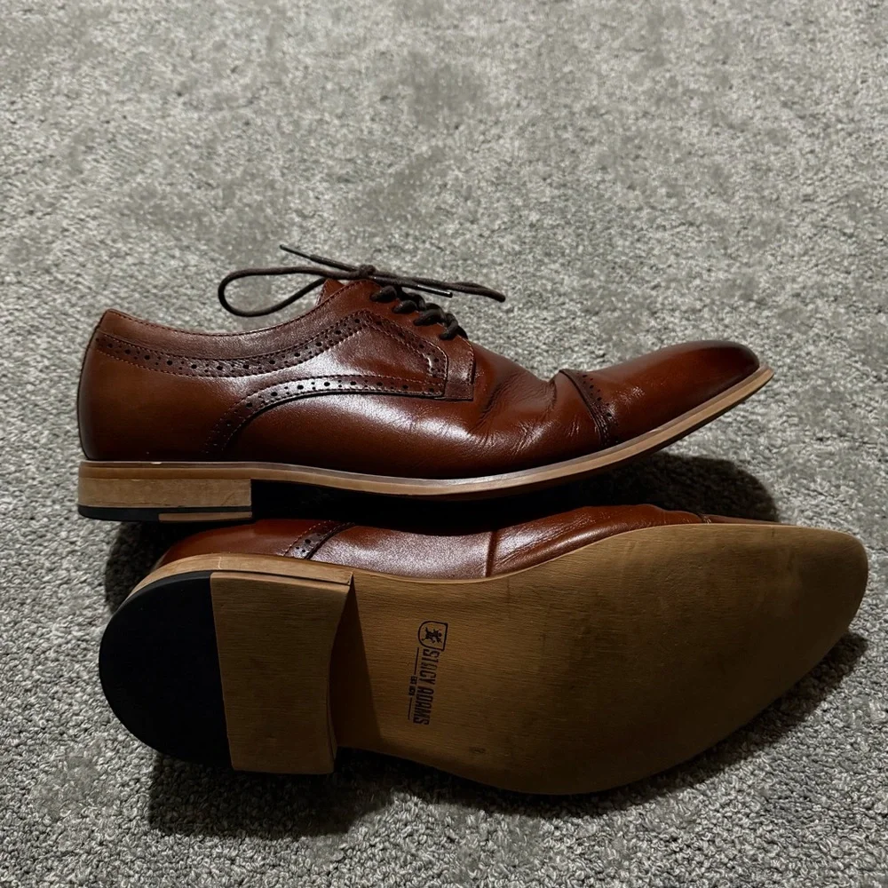 Stacy Adams men’s brown leather dress shoes in size 12 professor‎ businessman